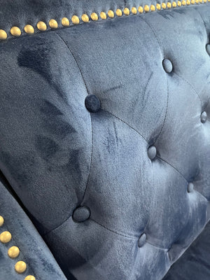 Royal Blue Velvet Tufted Armchair