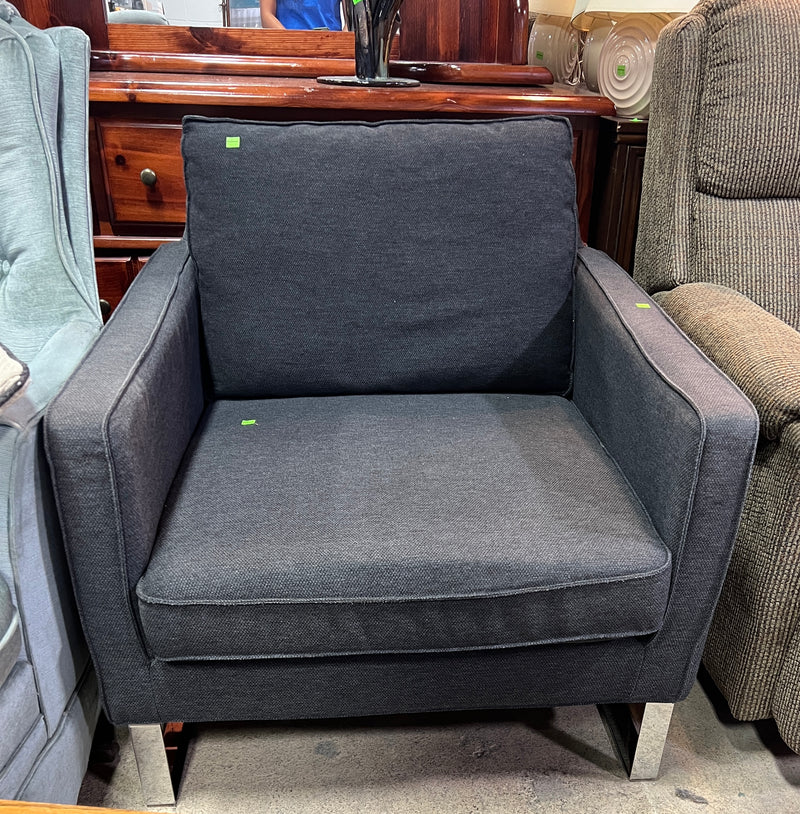 IKEA Mellby Accent Armchair – Charcoal Grey Upholstered Lounge Chair