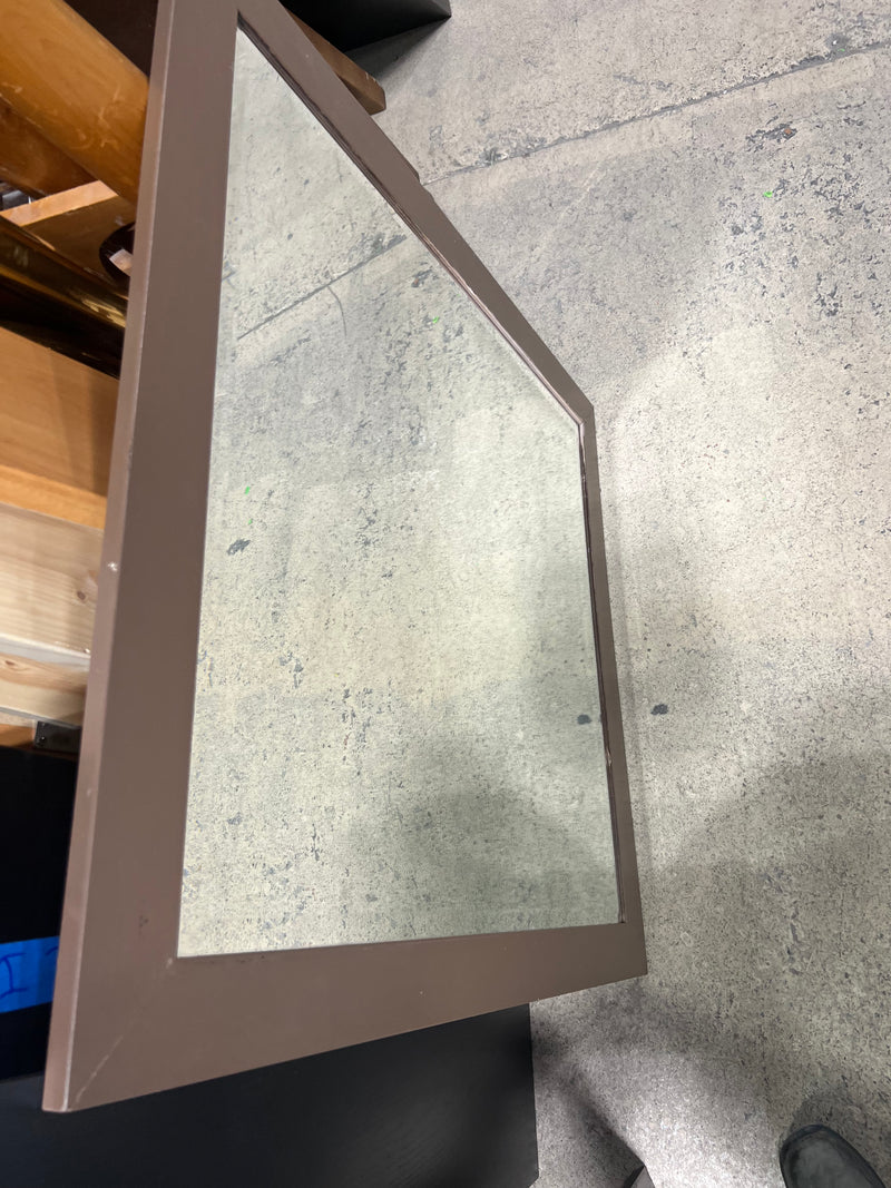 Mirror with Brown Frame