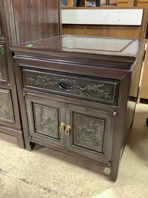 Hand-Carved Rosewood Nightstand