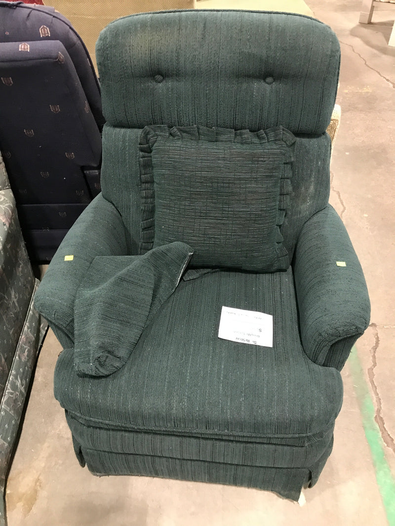 Vintage Green Upholstered Lounge Chair