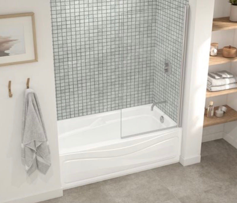 Maax Corinthia II 60 x 30-in White Acrylic Alcove Left-Hand Drain Bathtub