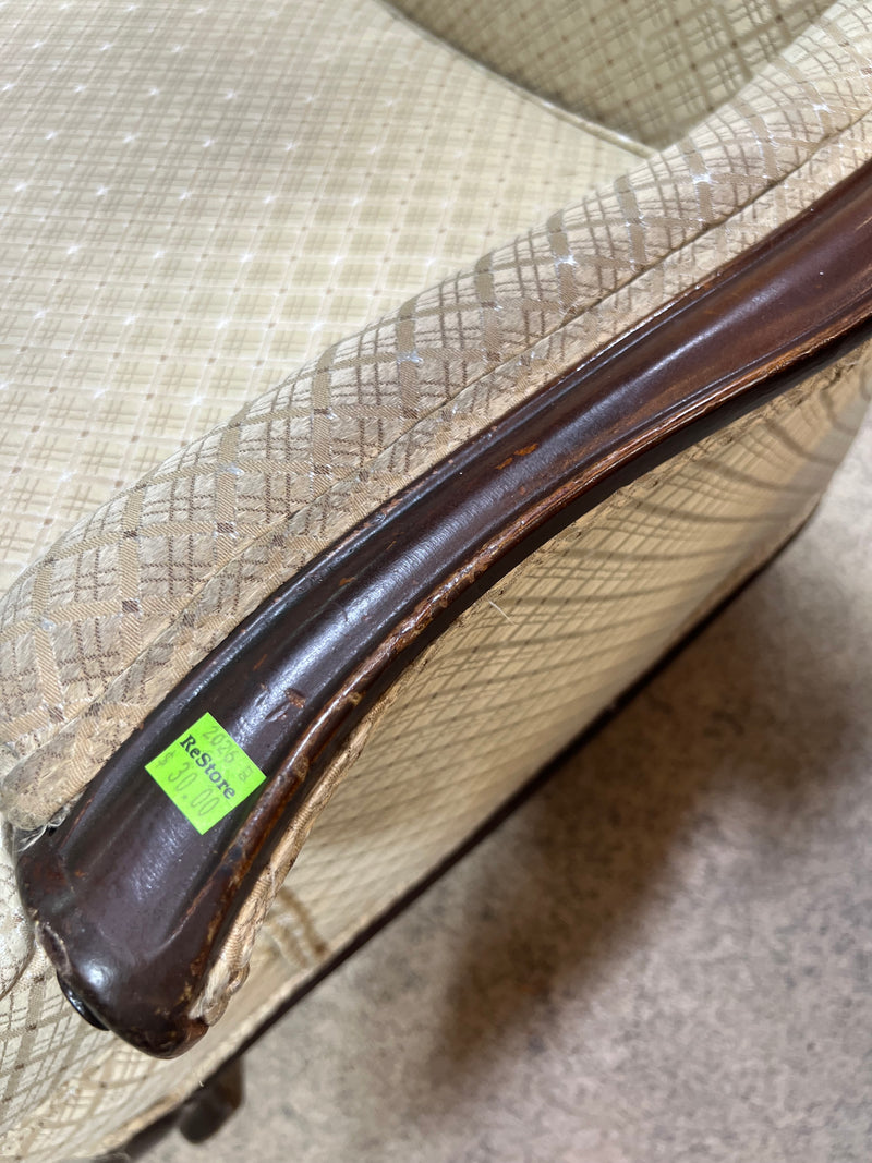 Vintage Beige Wingback Accent Armchair