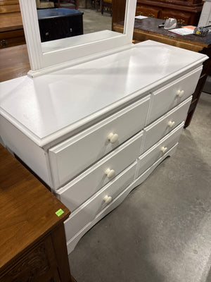 White Coquette Dresser with Mirror