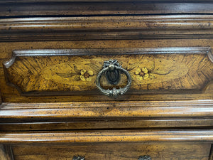 Vintage Solid Wood Dresser with Ornate Floral Detail