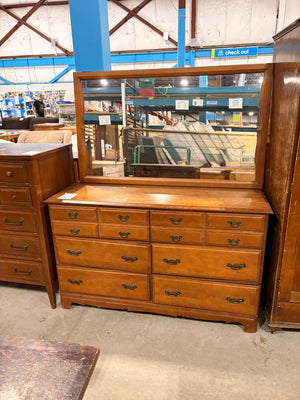 Six Drawer Dresser with Mirror