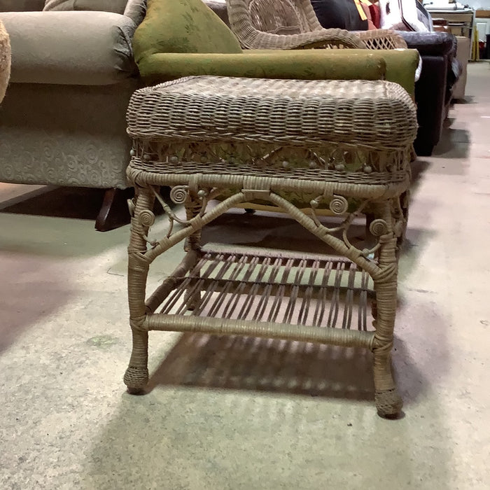 Weathered Wicker Side Table