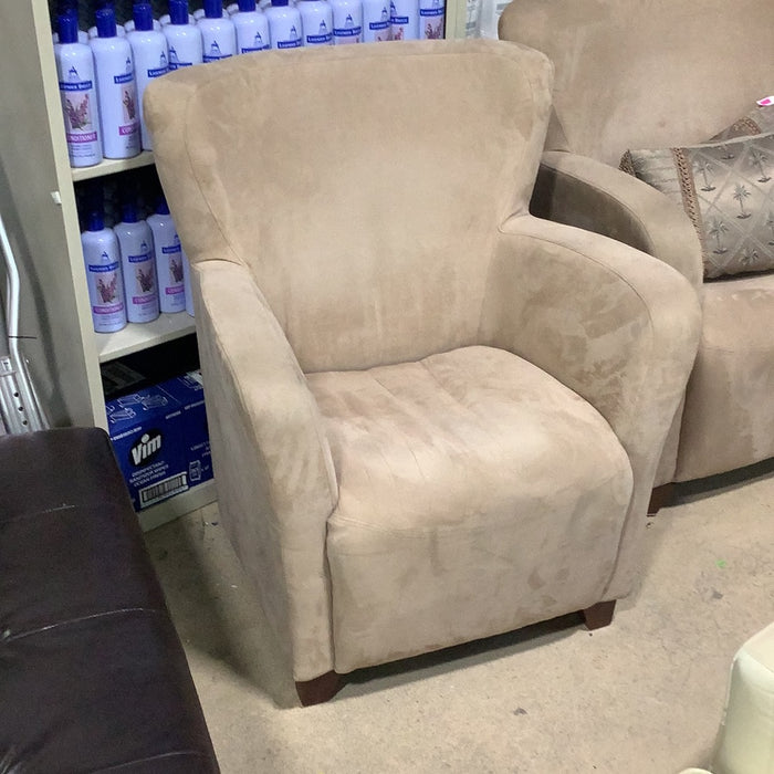 Beige Wingback Armchair