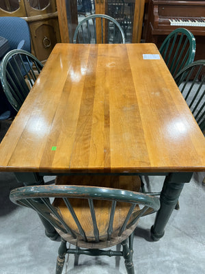 Dark Green Dining Set w/ Five Chairs