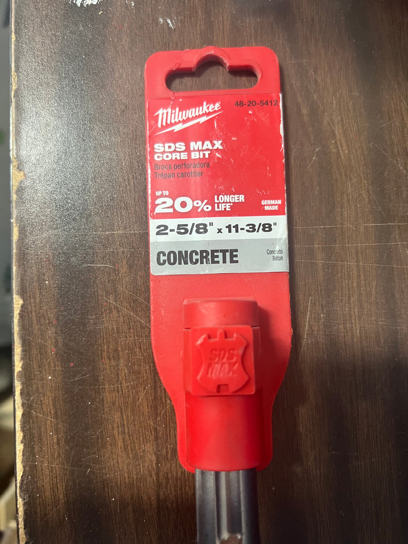 Milwaukee SDS Max Core Bit (2-5/8" x 11-3/8")