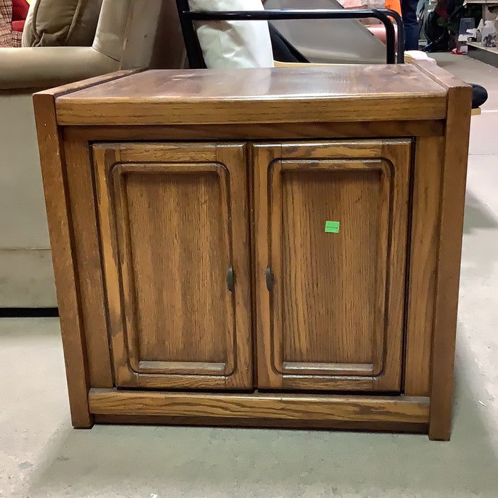 Solid Wood Midcentury Square Side Table