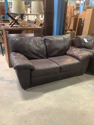 Modern Leather Loveseat