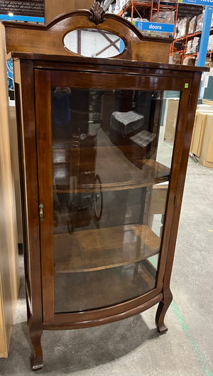 Antique Curved Glass Display Cabinet