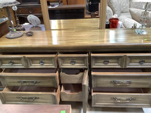 9 Drawer Vintage Dresser with Mirror
