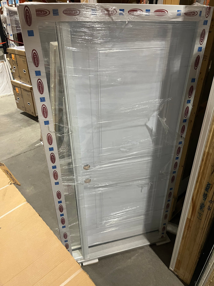 Prehung Durable Steel Entry Door with Left-Side Glass Panel