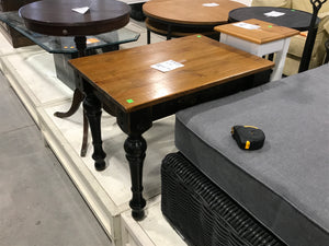 Regular Side Table With Light Brown Stained Top & Dark Stained Underside