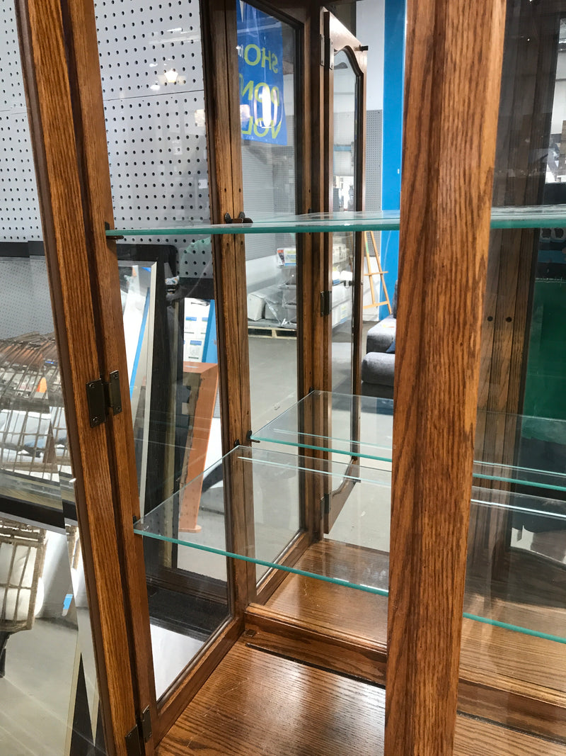 Tell City Traditional Hutch Buffet With Glass Shelving, Interior Lighting & Drawers