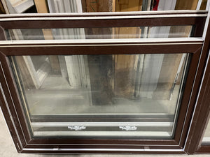 Brown Vinyl Double-Pane Sliding Window Set – Modern Efficiency with a Classic Look