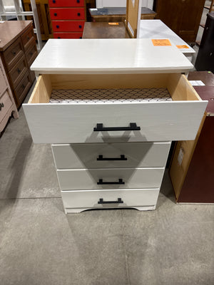 White Tall Dresser with Black Pulls