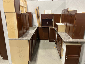 Brown Kitchen with Granite Countertops & Island