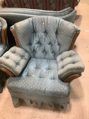Green Floral Accent Chair
