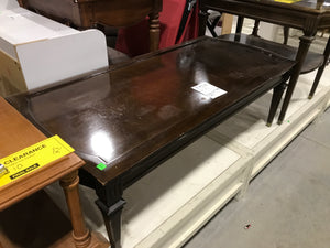 Brown Wooden Rectangular Coffee Table With Trim Design