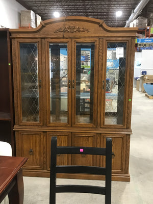 Two Piece Vintage Hutch Buffet