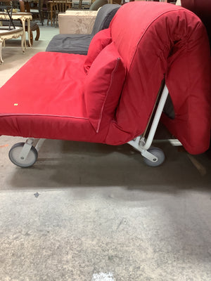 Wheeled Red Futon