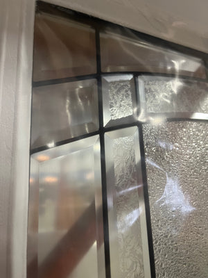Modern White Steel Entry Door with Decorative Glass – Prehung with Sidelite | Dusco