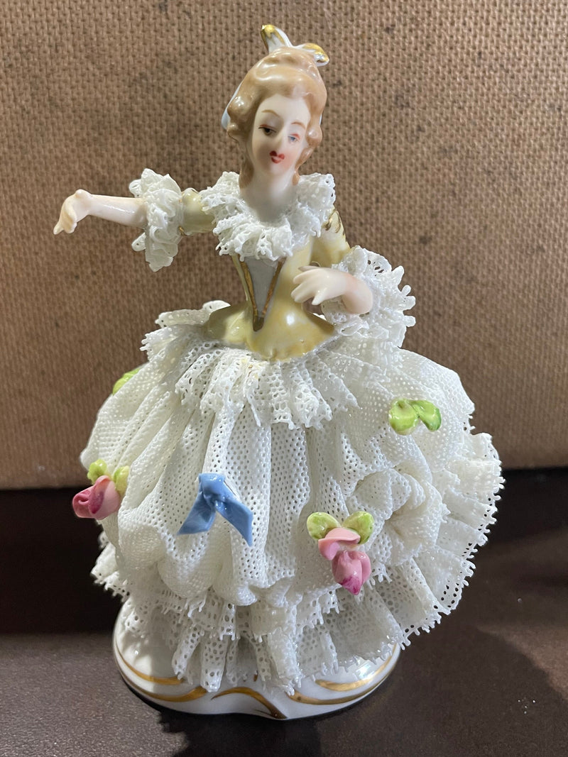 Dresden Lace Porcelain Figurine.