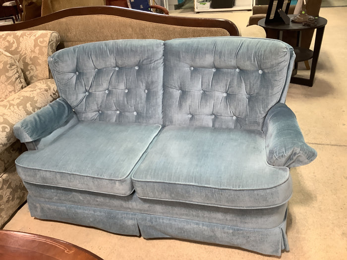 Plush Blue Loveseat