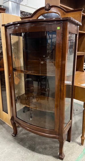 Antique Curved Glass Display Cabinet