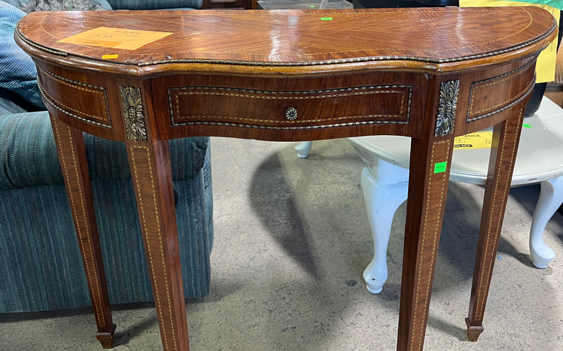 Antique-Style Demi-Lune Console Table