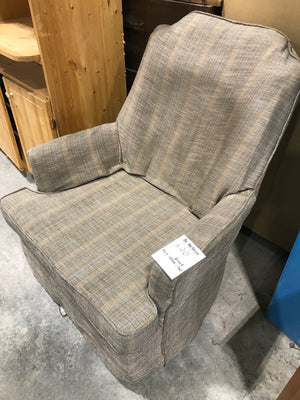 Brown & Grey Striped Rotating Arm Chair