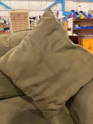 Oversized Plush Forest Green Loveseat