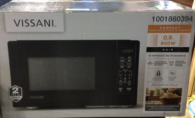 Black Countertop Microwave with 6 Pre-Programmed Cooking Modes