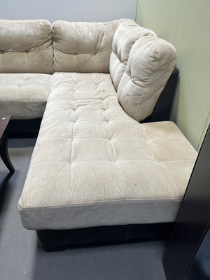 Modern Beige & Espresso Sectional Sofa