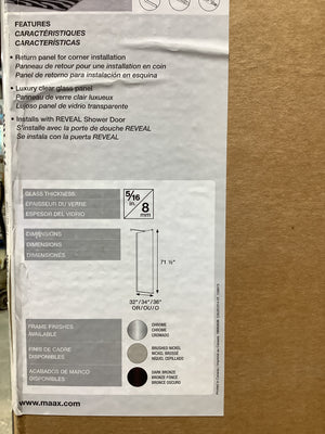 MAAX SHOWER DOOR (RETURN PANEL)