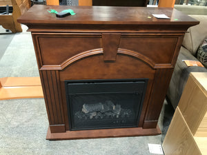 Cherry wood electric fireplace w/remote
