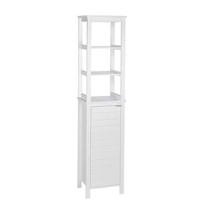 Linen Tower with Open Shelves in White