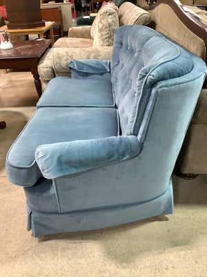 Plush Blue Loveseat