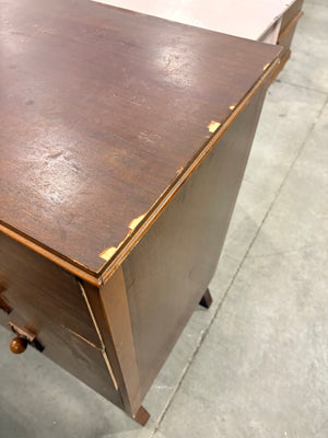 Vintage Long Dresser with Carved Wooden Knobs