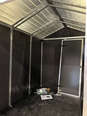 Rubicon 6 ft. x 8 ft. Dark Gray Garden Storage Shed