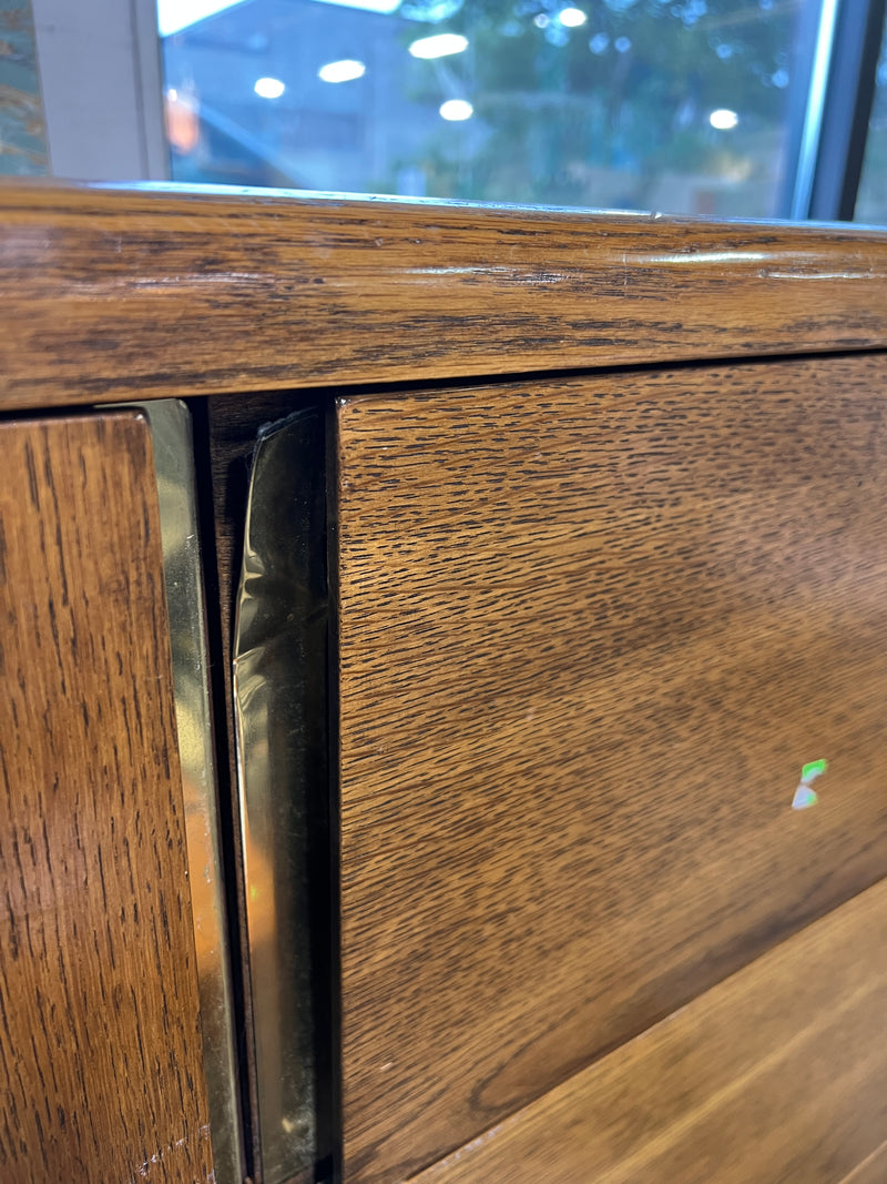 Wood Armoire with Mirror and Drawers