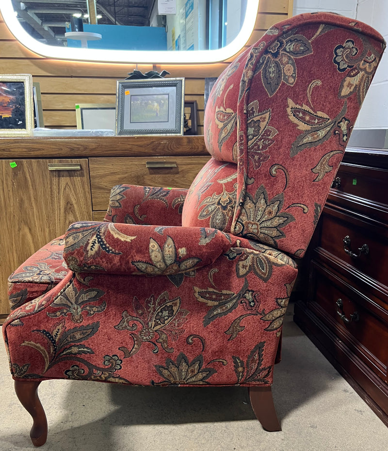 Red Floral Armchair