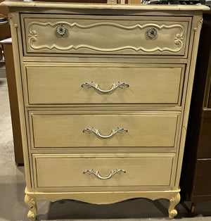 White Ornate Dresser with 4 drawers