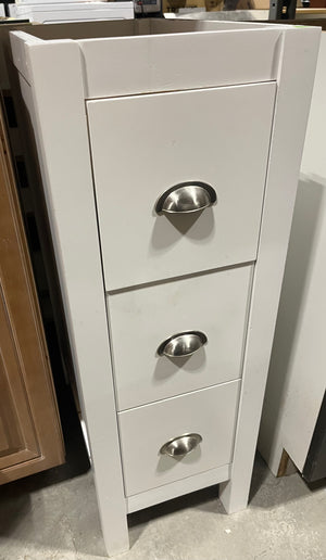 Thin White Drawers with Cup Pull Hardware