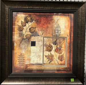 Autumn Artwork with Brown Frame