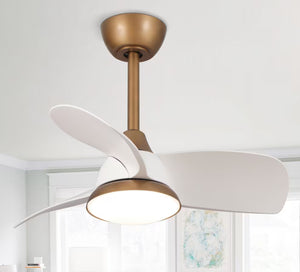 28 in. Modern Integrated LED White Gold Ceiling Fan with Remote Control