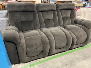 Slate Grey Fabric Large Sofa/ 3 Seater with Recliner